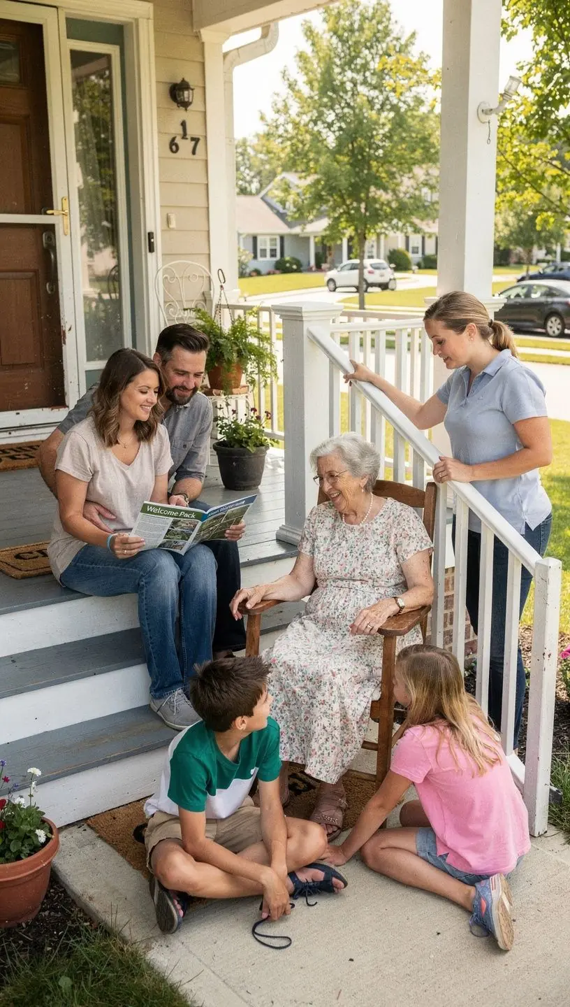 Mapa okolicy z zaznaczonymi lokalnymi sklepami i restauracjami