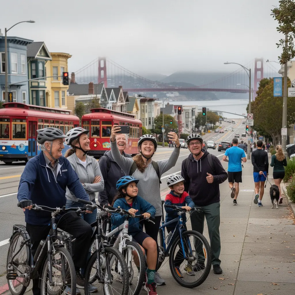 Miejska kawiarnia z gośćmi cieszącymi się poranną kawą i świeżymi wypiekami.