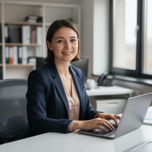 Grupa ludzi przeglądająca oferty mieszkań na komputerze w biurze doradczym.