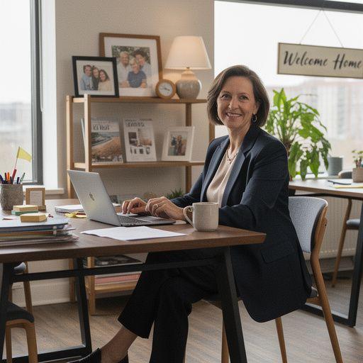 Pracownik biura doradczego przedstawiający klientowi dostępne opcje mieszkań.